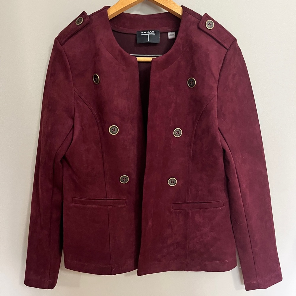 Tahari Burgundy Pea Coat